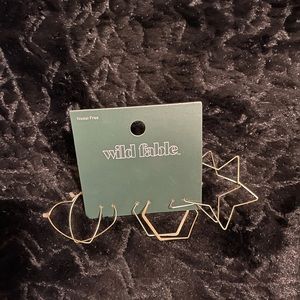 Gold star and heart earrings from wild fable